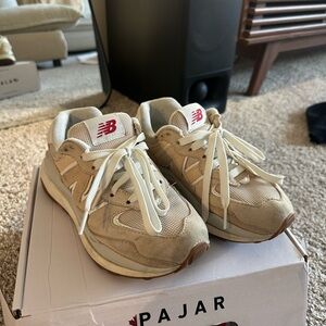 New Balance Beige and White Sneakers